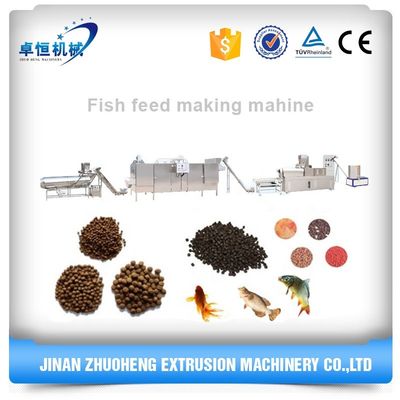 Siemens Motor Twin Screw Floating Fish Feed Extruder Machine Macchine di produzione