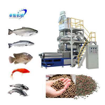 Fabbrica di alimenti per pesci galleggianti Macchina per estrusore di pellet con motore principale Siemens di Zhuoheng